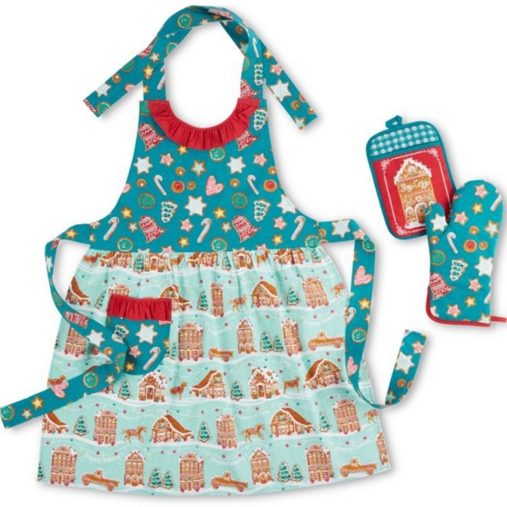 Free Towel Set New Pioneer Woman Gingerbread House Holiday Apron Sete